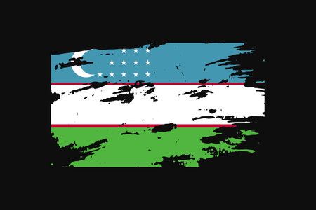 Grunge Style Flag of the Uzbekistan. It will be used t-shirt graphics, print, poster and Background.のイラスト素材