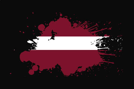 Latvia Flag With Grunge Effect Design. It will be used t-shirt graphics, print, poster and Background.のイラスト素材