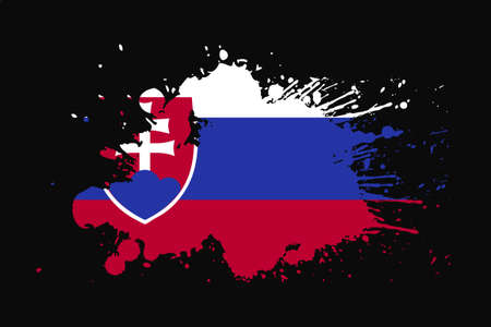 Slovakia Flag With Grunge Effect Design. It will be used t-shirt graphics, print, poster and Background.のイラスト素材