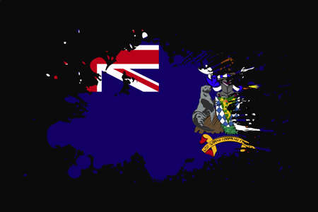 South Georgia and the South Sandwich Islands Flag With Grunge Effect Design. It will be used t-shirt graphics, print, poster and Background.のイラスト素材