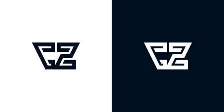 Minimal creative initial letters CZ logo. This logo incorporate with two creative letters in the creative way. It will be suitable for which company or brand name starts those initial letters.のイラスト素材