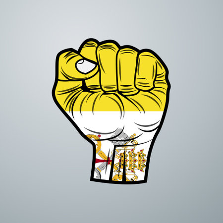 Vatican City Flag with Hand Design isolated on white background. Vector illustrationのイラスト素材