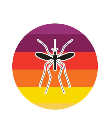Dragonfly Retro Sunset Design template. Vector design template for logo, badges, t-shirt, POD and book cover. Isolated white background.のイラスト素材
