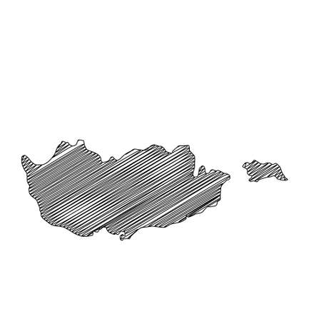 Scribble style Cyprus map design. Vector Illustrationのイラスト素材