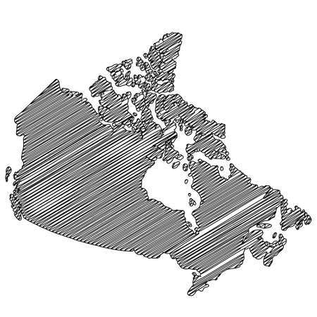 Scribble style Canada map design. Vector Illustrationのイラスト素材