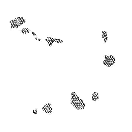 Scribble style Cabo Verde map design. Vector Illustrationのイラスト素材