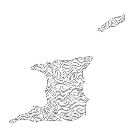 Abstract topographic style Trinidad and Tobago map design. Vector Illustrationのイラスト素材