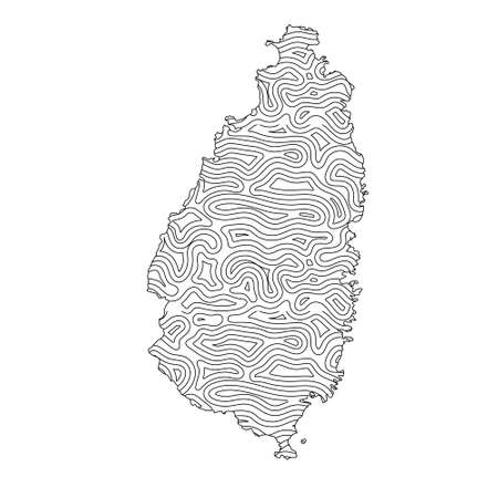 Abstract topographic style Saint Lucia map design. Vector Illustrationのイラスト素材
