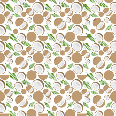 Coconut Seamless Pattern Design. Vector Illustration.のイラスト素材