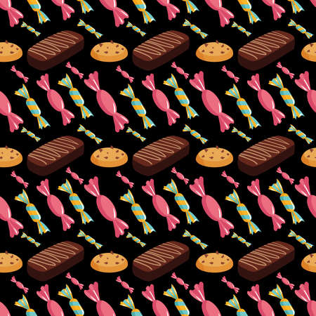 Chocolate Seamless Pattern Design . Vector Illustration.のイラスト素材