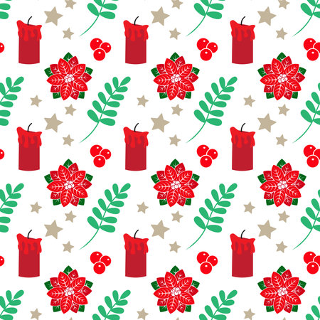 Christmas Seamless Pattern Design . Vector Illustration.のイラスト素材