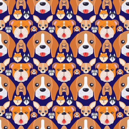 DOG Seamless Pattern Design . Vector Illustration.