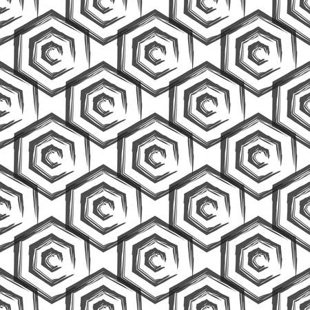 Hexagon Seamless Pattern Design. Vector Illustration.のイラスト素材