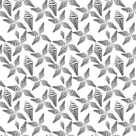 ice Cream Seamless Pattern Design Vector Illustration.のイラスト素材