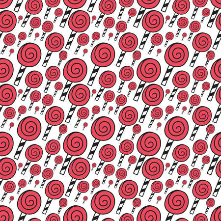 Lollipop Seamless Pattern Design. Vector Illustration.のイラスト素材