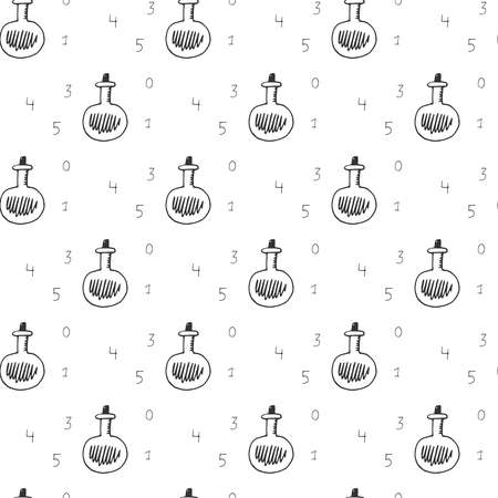 Scince Lab Seamless Pattern Design. Vector Illustration.のイラスト素材