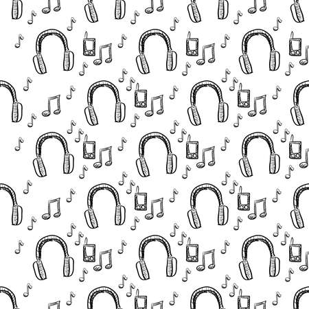 Music Seamless Pattern Design . Vector Illustration.のイラスト素材