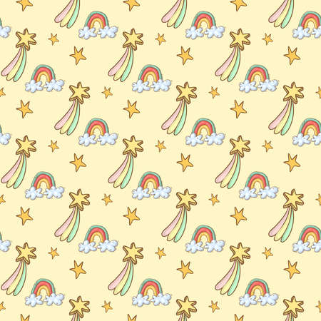 Unicorn Seamless Pattern Design . Vector Illustration.のイラスト素材
