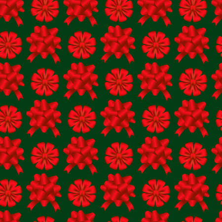 Red ribbon Style Seamless Pattern Design. Vector illustrationのイラスト素材