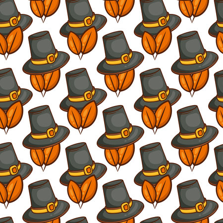 Cap Seamless Pattern Design. Vector illustrationのイラスト素材