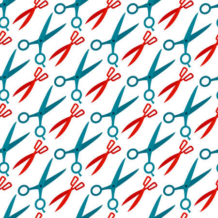 Scissor Seamless Pattern Design. Vector illustrationのイラスト素材