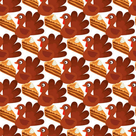 Thanksgiving Seamless Pattern Design. Vector illustrationのイラスト素材
