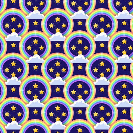 Rainbow Seamless Pattern Design. Vector illustrationのイラスト素材