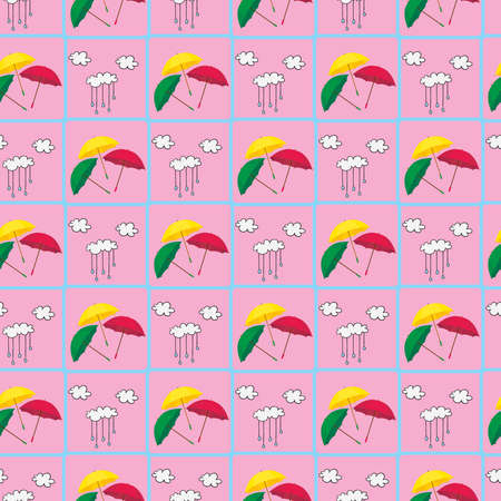 umbrella Seamless Pattern Design. Vector illustration