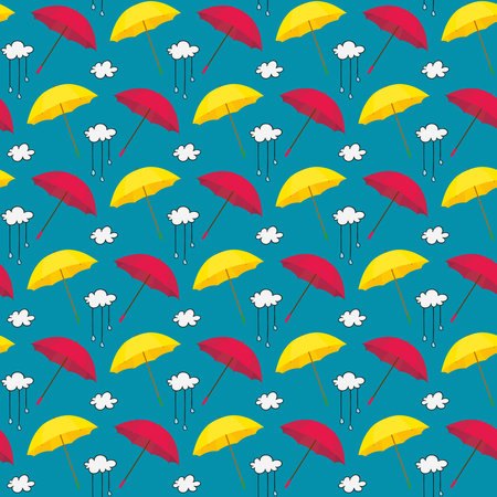 umbrella Seamless Pattern Design. Vector illustrationのイラスト素材