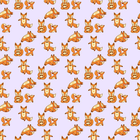 yoga pets Seamless Pattern Design. Vector illustrationのイラスト素材