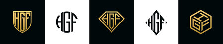 Initial letters HGF designs Bundle.のイラスト素材