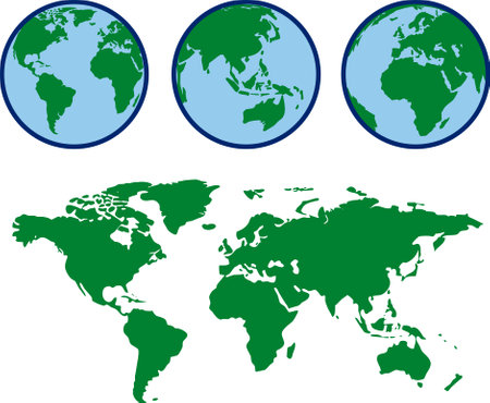 World map icon on white background. Vector illustration. Eps 10.のイラスト素材