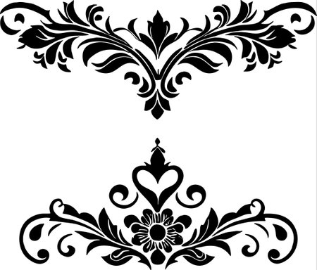Floral ornament in the style of Baroque. Vector illustrationのイラスト素材