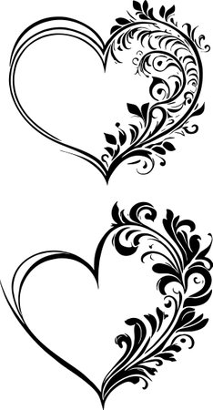 Valentine's Day Heart.Vector illustration ready for vinyl cutting.のイラスト素材