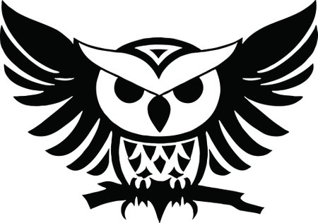 Owl.Vector illustration ready for vinyl cutting.Isolated on white background.のイラスト素材