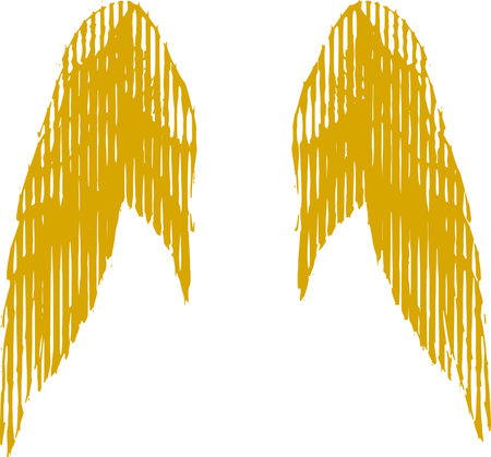 Illustration of a pair of wings isolated on a white background.のイラスト素材