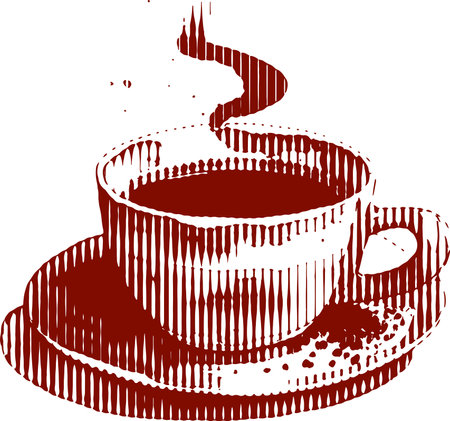 Cup of coffee.Vector illustration ready for vinyl cutting.Vinyl Ready.のイラスト素材