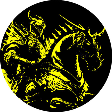 Dragon head on black background. Vector illustration ready for vinyl cutting.のイラスト素材