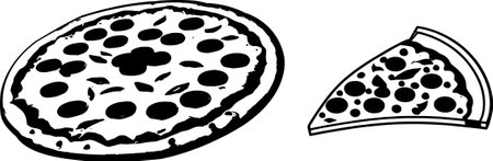 Pizza.Fast Food.Vector illustration ready for vinyl cutting.のイラスト素材