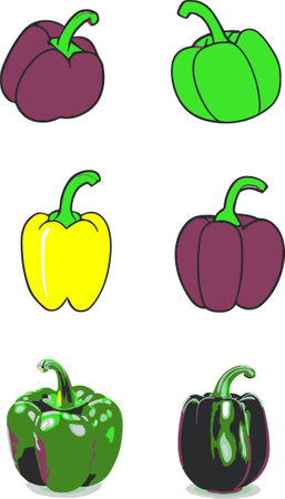 Pepper icon set in vector format very easy to edit and customizeのイラスト素材