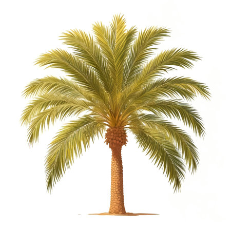 Palm tree isolated on white background. Realistic vector illustration.のイラスト素材