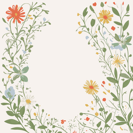 Floral background with place for your text. Hand drawn vector illustration.のイラスト素材