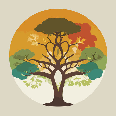 Tree design over beige background, vector illustration eps10.のイラスト素材