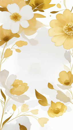 Floral background with watercolor flowers and leaves. Vector illustration.のイラスト素材