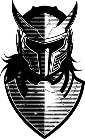 Knight's Helmet.Vector illustration ready for vinyl cutting.\""のイラスト素材