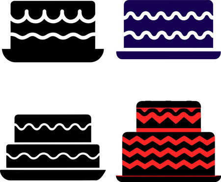 Cake vector icon isolated on a white background. Eps 10.