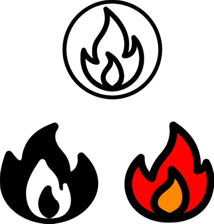 Fire icon isolated on white background. Vector Illustration. Eps 10のイラスト素材
