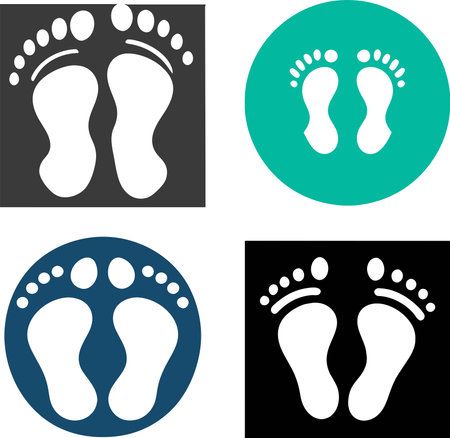 footprint icon isolated on white background. Flat design. Vector Illustrationのイラスト素材