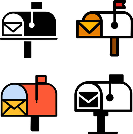 Mailbox icon isolated on white background. Mailbox icon vector. Mailbox icon vector. Mailbox icon vectorのイラスト素材
