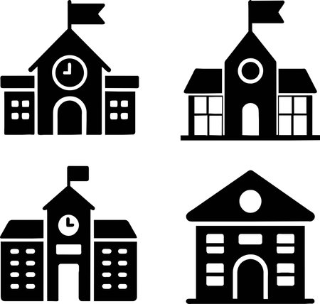 School building icon isolated on white background. Vector illustration. Eps 10.のイラスト素材
